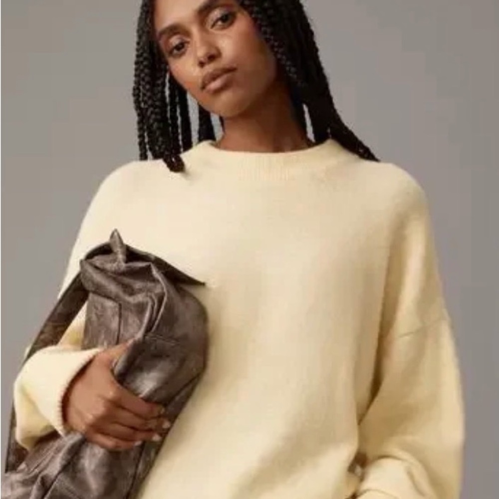 Pilcro Relaxed Yellow Crewneck Sweater - Women